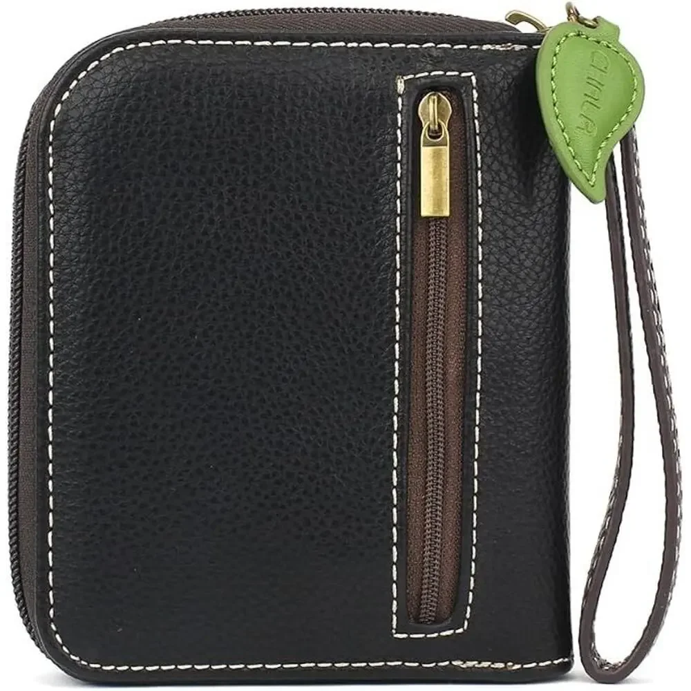 Chala Zip Around Faux Leather Wallet Wristlet - Sunflower Group, Black NWT
